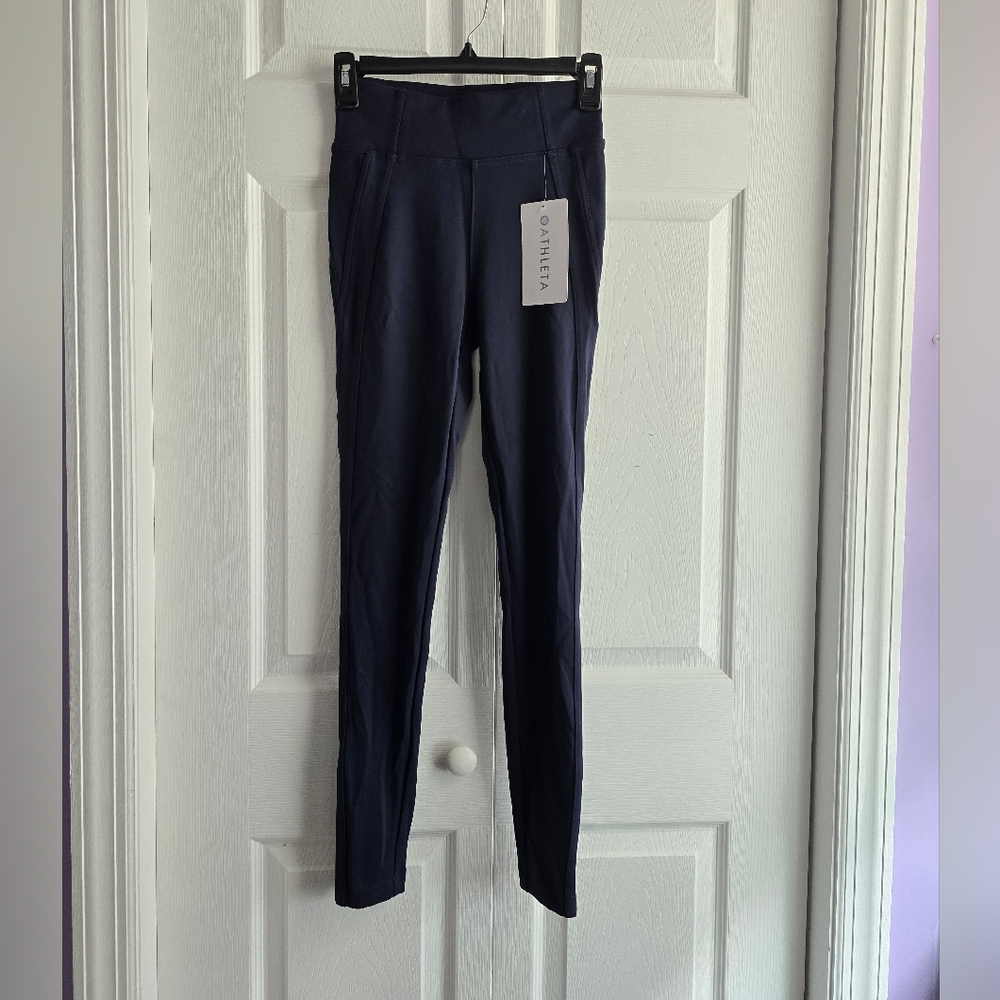 Athleta Navy Delancey Skyline Tight Leggings Size XXS Length 37.5in